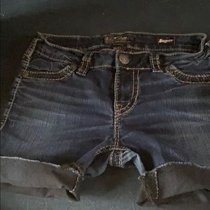 Silver jean shorts
